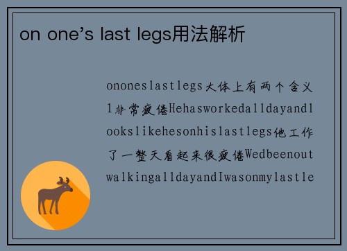 on one's last legs用法解析